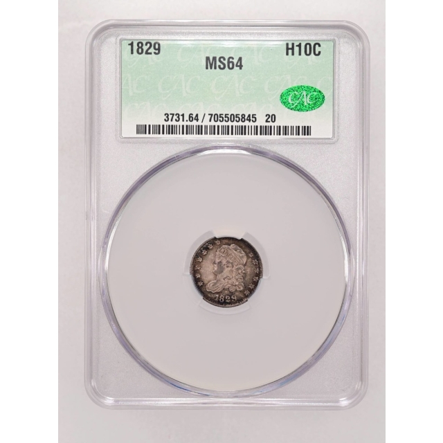 1829 H10C Capped Bust Half Dime CACG MS64 (CAC)