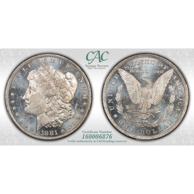 1881-O $1 Morgan Dollar CACG MS64DMPL (CAC)