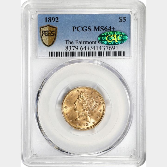 1892 $5 Liberty Head Half Eagle PCGS MS64+ (CAC)