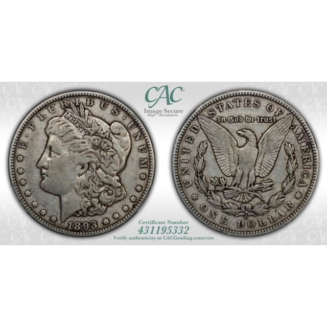 1893-O $1 Morgan Dollar CACG VF30 (CAC)