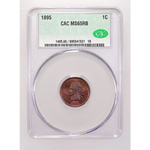 1895 1C Indian Cent - Type 3 Bronze CACG MS65RB (CAC)