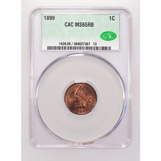 1899 1C Indian Cent - Type 3 Bronze CACG MS65RB (CAC)