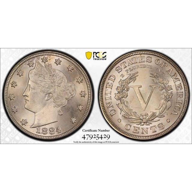 1884 5C Liberty Nickel PCGS MS65