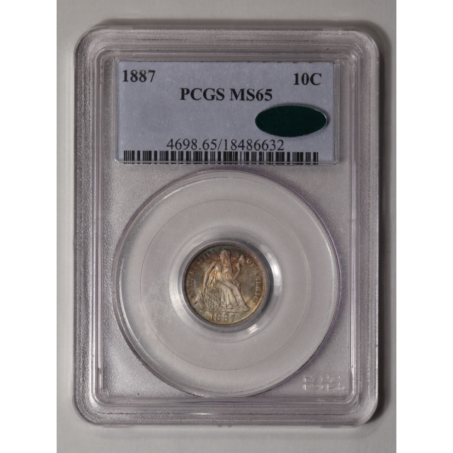 1887 10C Liberty Seated Dime PCGS MS65 (CAC)