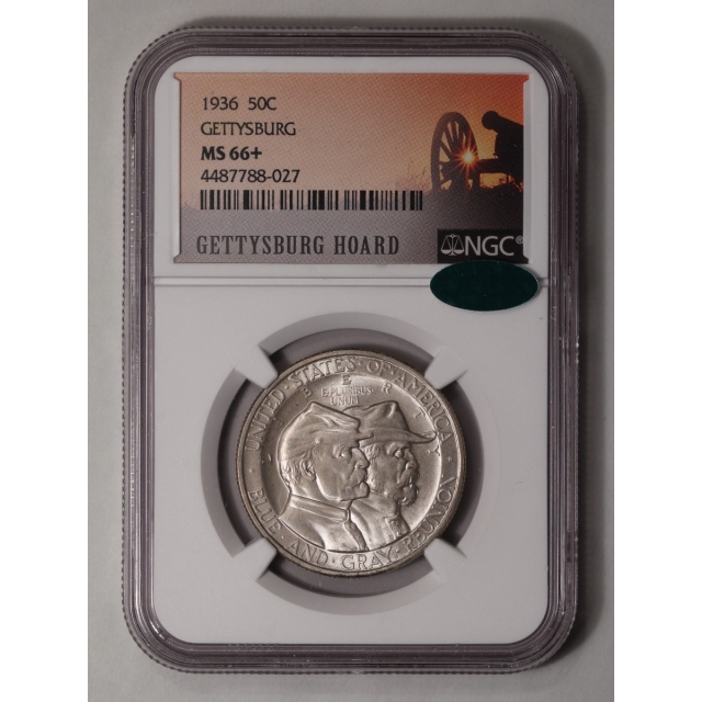 GETTYSBURG 1936 Silver Commemorative 50C NGC MS66+ (CAC)