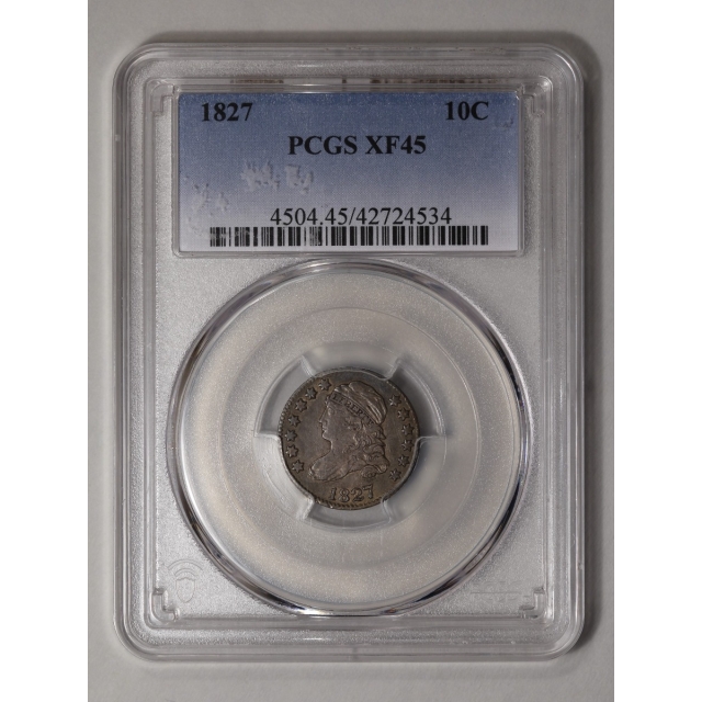 1827 10C Capped Bust Dime PCGS XF45