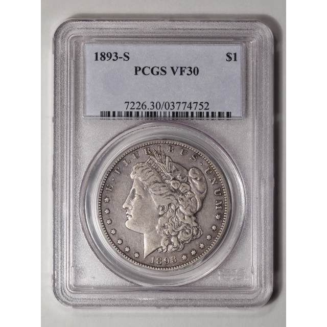 1893-S $1 Morgan Dollar PCGS VF30