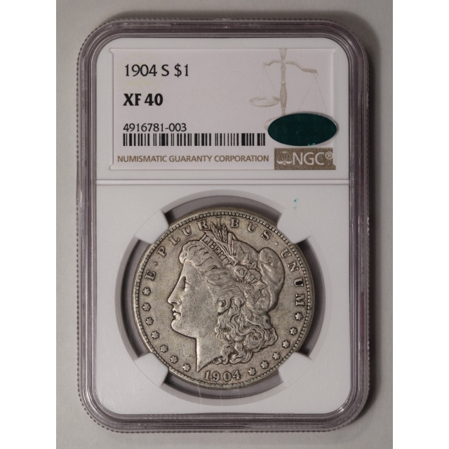 1904-S Morgan Dollar S$1 NGC XF40 (CAC)