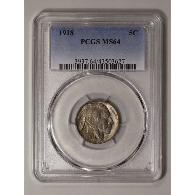 1918 5C Buffalo Nickel PCGS MS64