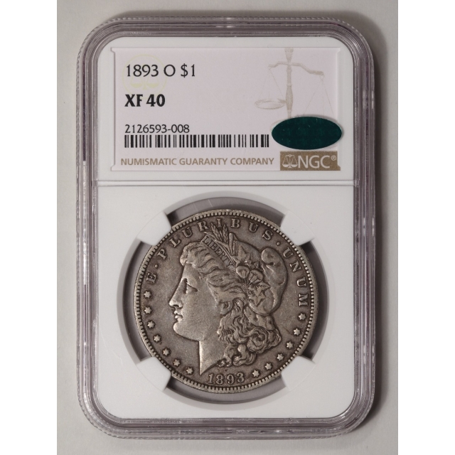 1893-O O Morgan Dollar S$1 NGC XF40 (CAC)