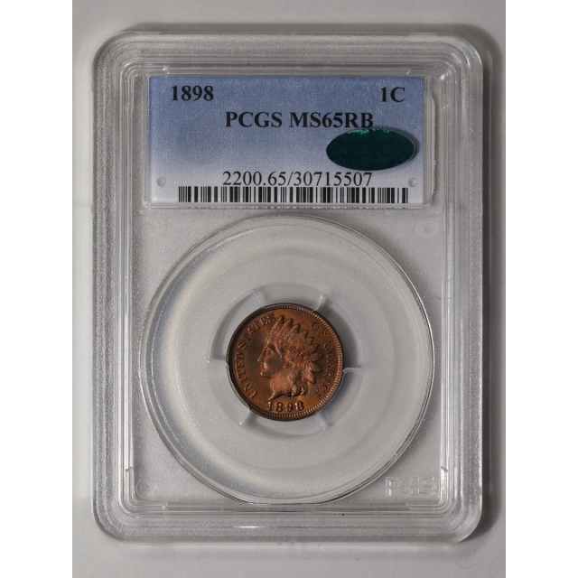 1898 1C Indian Cent - Type 3 Bronze PCGS MS65RB (CAC)