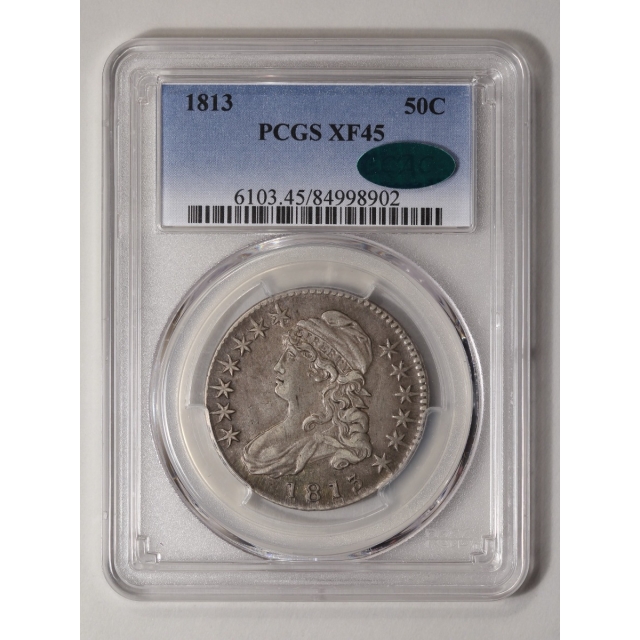 1813 50C Capped Bust Half Dollar PCGS XF45 (CAC)