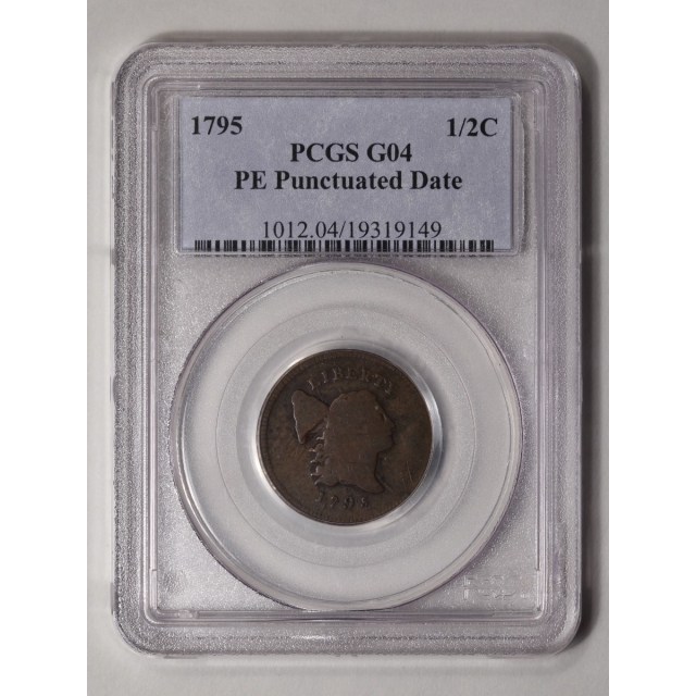 1795 1/2C PE Punctuated Date Liberty Cap Half Cent - Type 3 Facing Right Small Head PCGS G4BN