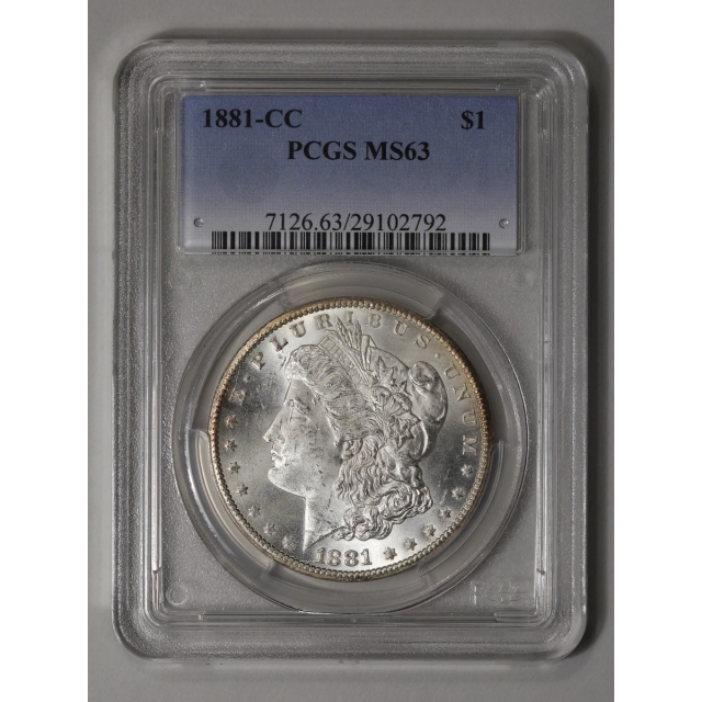 1881-CC $1 Morgan Dollar PCGS MS63