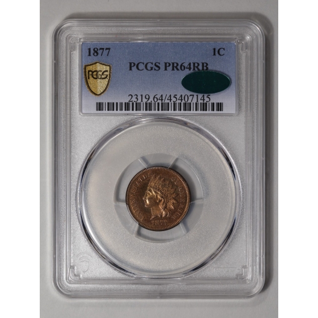 1877 1C Indian Cent - Type 3 Bronze PCGS PR64RB (CAC)