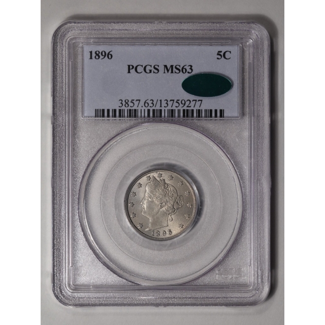 1896 5C Liberty Nickel PCGS MS63 (CAC)
