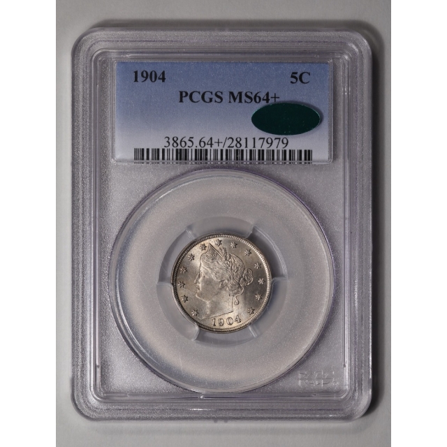 1904 5C Liberty Nickel PCGS MS64+ (CAC)