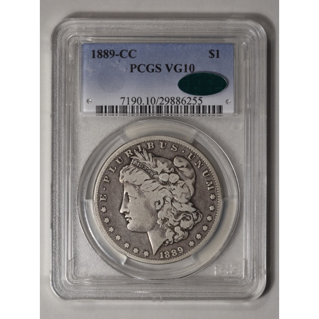 1889-CC $1 Morgan Dollar PCGS VG10 (CAC)
