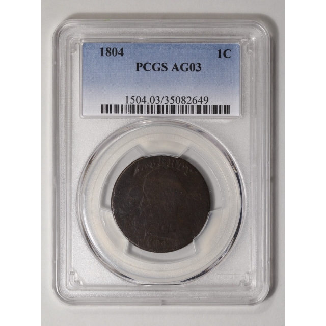 1804 1C Draped Bust Cent PCGS AG3BN