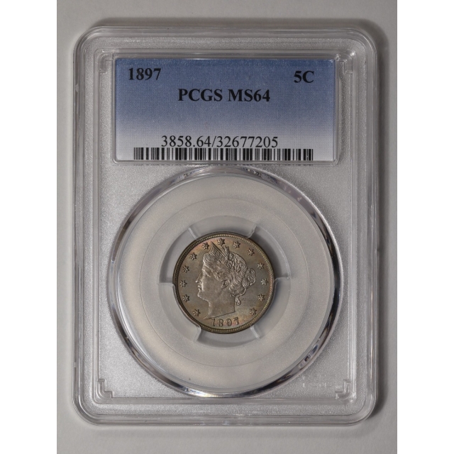 1897 5C Liberty Nickel PCGS MS64