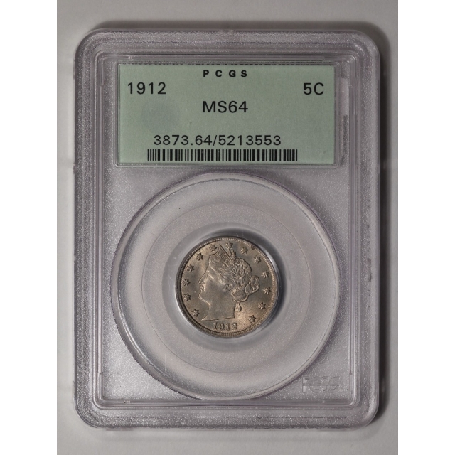 1912 5C Liberty Nickel PCGS MS64