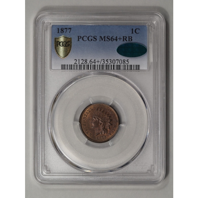 1877 1C Indian Cent - Type 3 Bronze PCGS MS64+RB (CAC)
