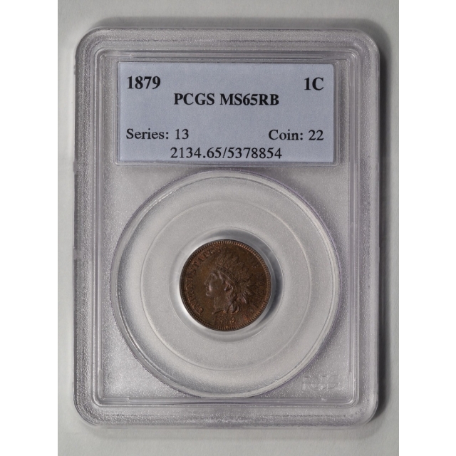 1879 1C Indian Cent - Type 3 Bronze PCGS MS65RB