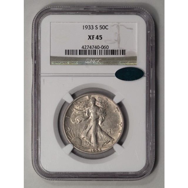1933-S Walking Liberty Half Dollar 50C NGC XF45 (CAC)