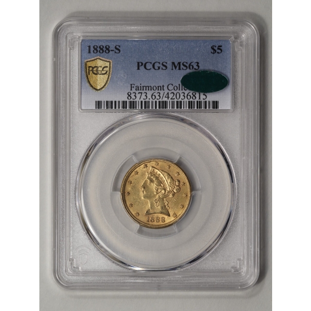 1888-S $5 Liberty Head Half Eagle PCGS MS63 (CAC)