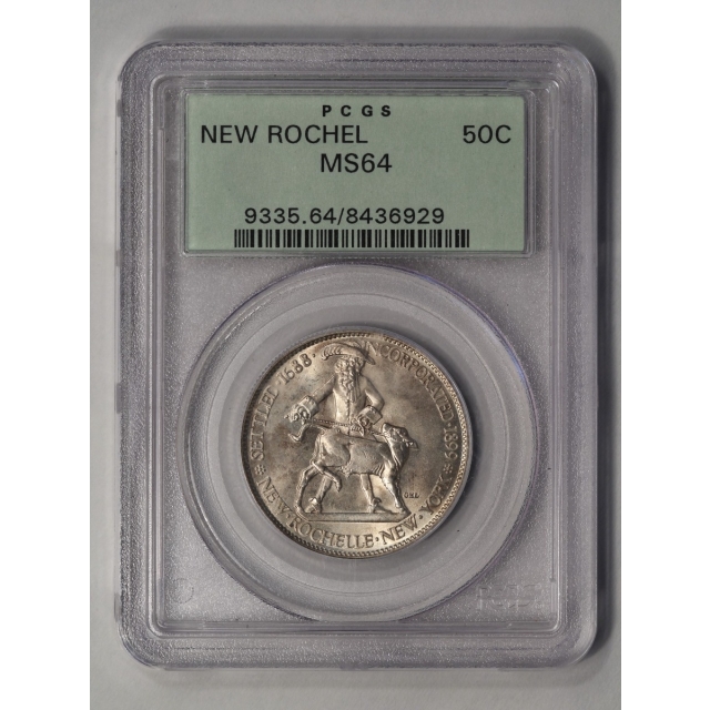 NEW ROCHELLE 1938 50C Silver Commemorative PCGS MS64