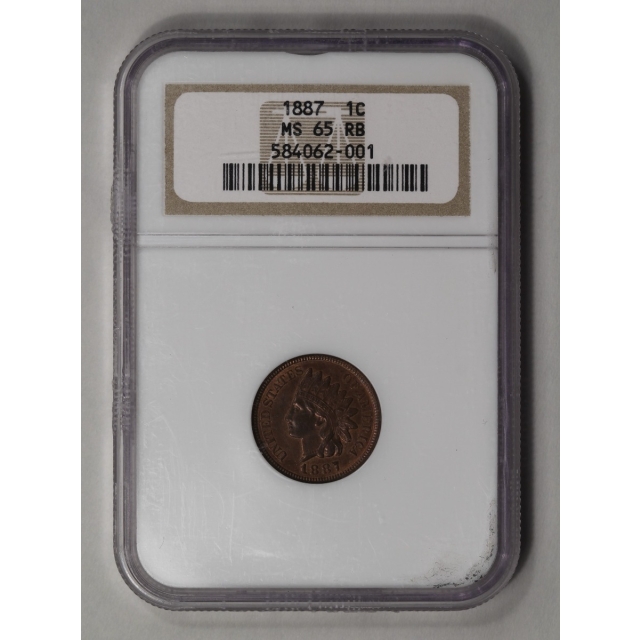 1887 1C Indian Cent - Type 3 Bronze NGC MS 65 RB