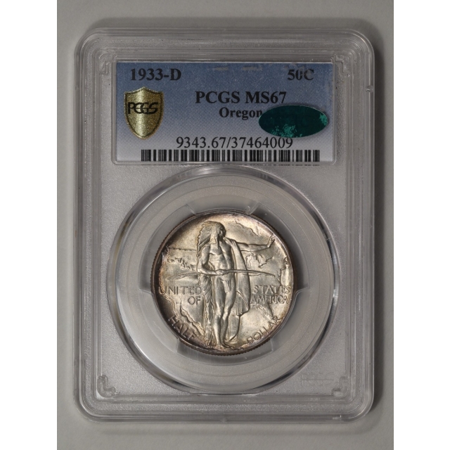 OREGON 1933-D 50C Silver Commemorative PCGS MS67 (CAC)