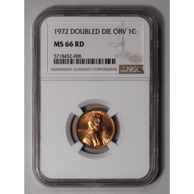 1972 DOUBLED DIE OBV Memorial Reverse Lincoln Cent 1C NGC MS66RD