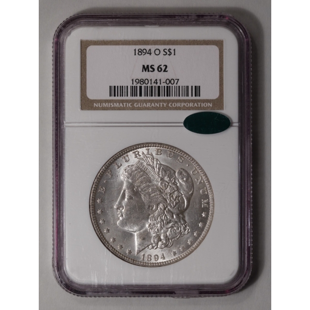 1894-O O Morgan Dollar S$1 NGC MS62 (CAC)
