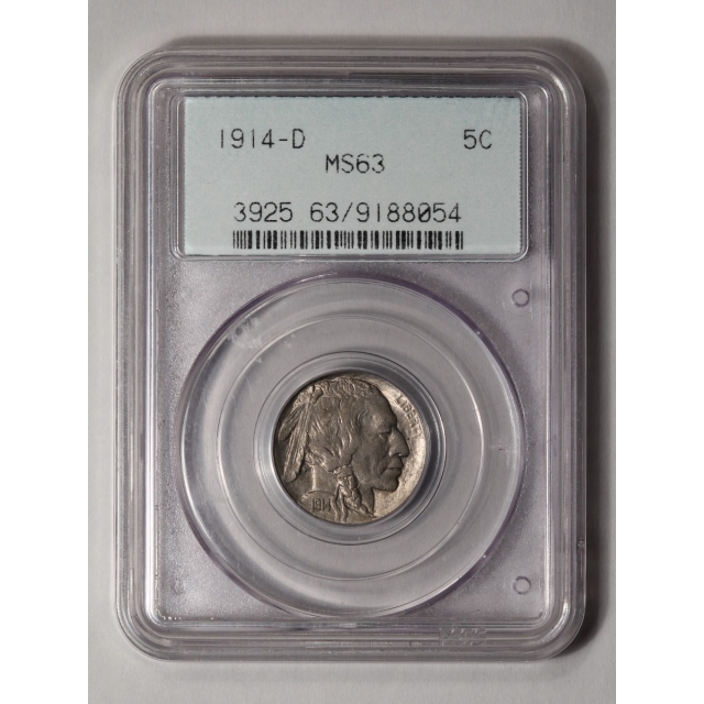1914-D 5C Buffalo Nickel PCGS MS63