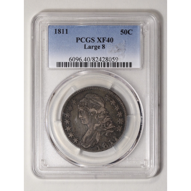 1811 50C Large 8 Capped Bust Half Dollar PCGS XF40
