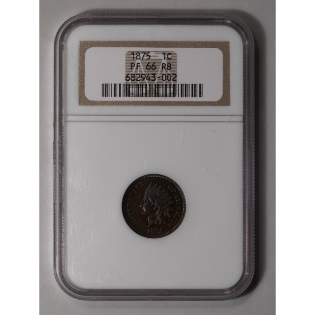 1875 1C Indian Cent - Type 3 Bronze NGC PR66RB