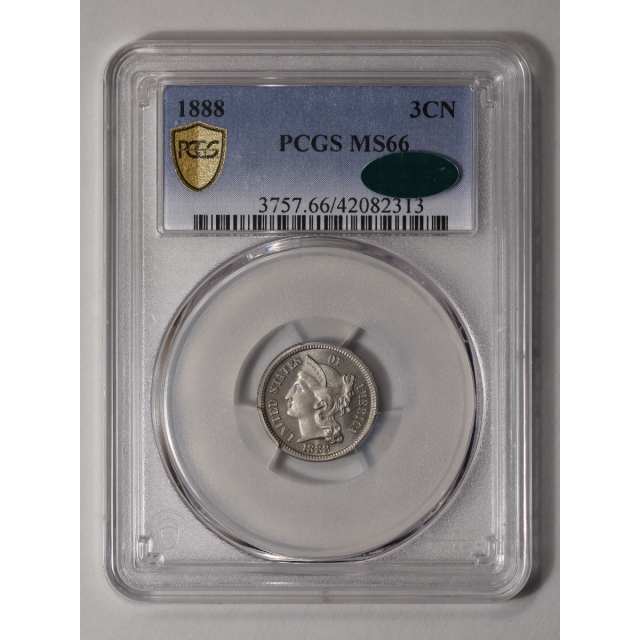 1888 3CN Three Cent Nickel PCGS MS66