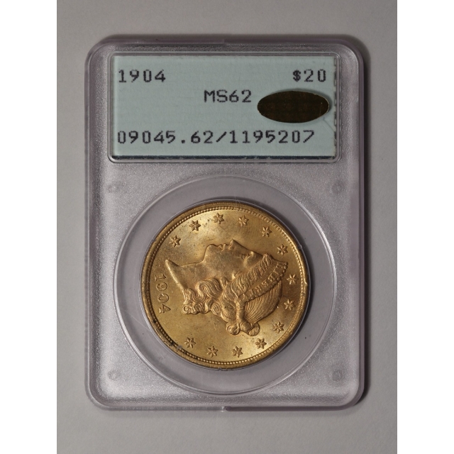 1904 $20 Liberty Head Double Eagle PCGS MS62 (CAC Gold)