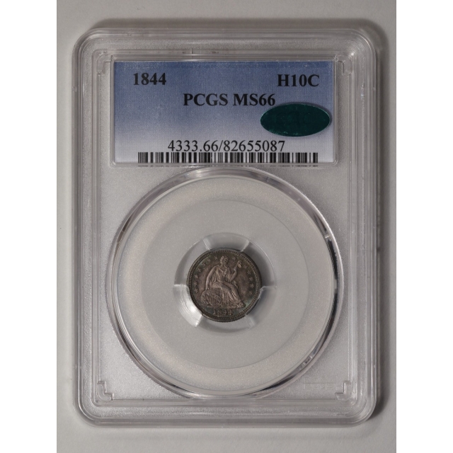 1844 H10C Liberty Seated Half Dime PCGS MS66 (CAC)