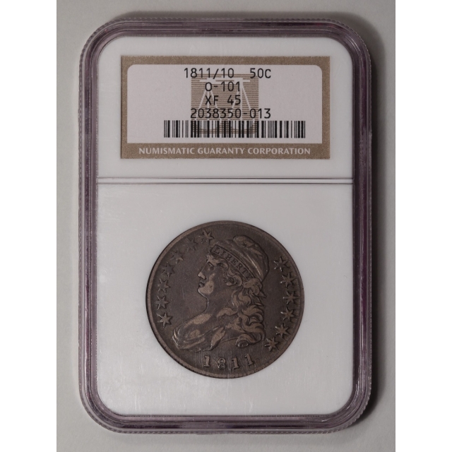 1811/10 Capped Bust, Lettered Edge O-101 50C NGC XF45