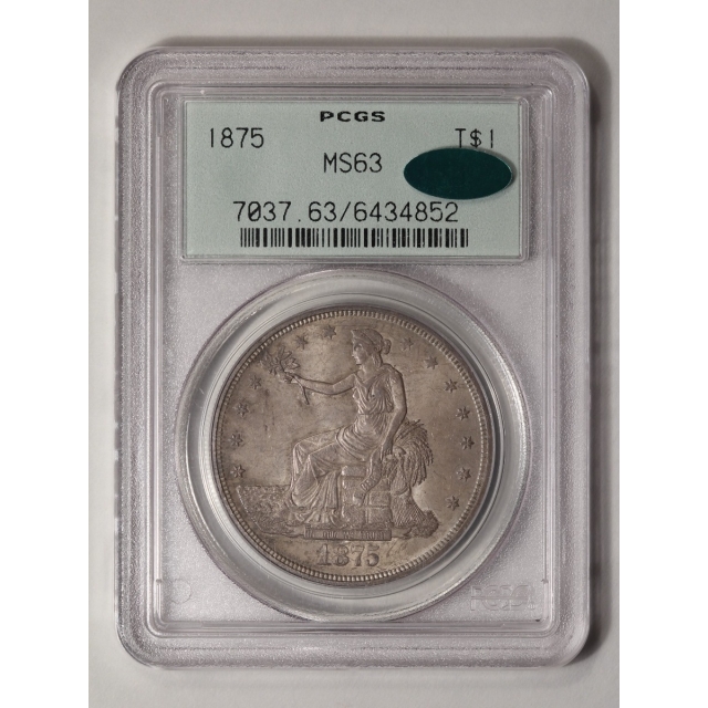 1875 T$1 Trade Dollar PCGS MS63 (CAC)