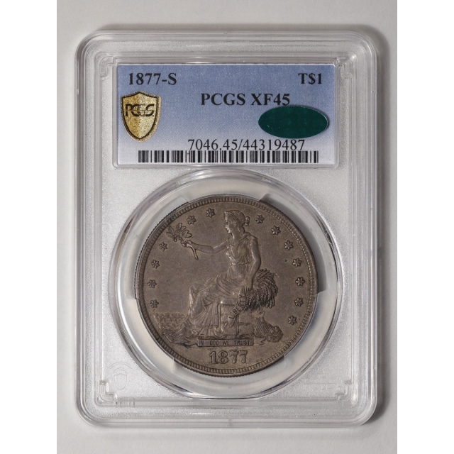 1877-S T$1 Trade Dollar PCGS XF45 (CAC)