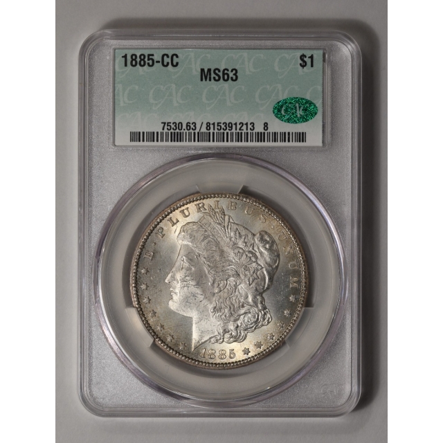1885-CC $1 Morgan Dollar CACG MS63 (CAC)