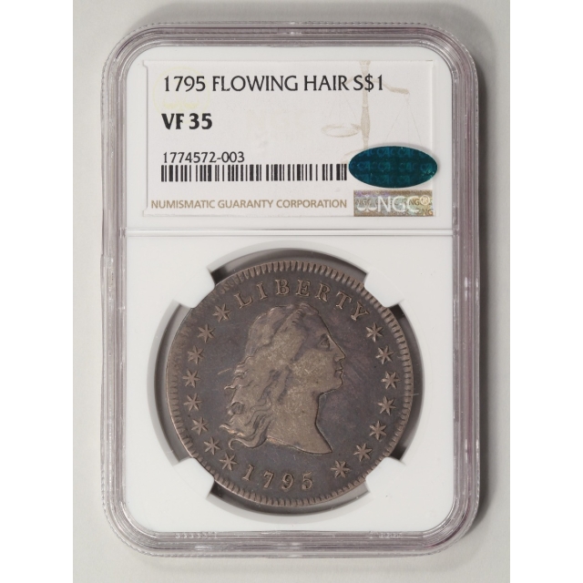 1795 Flowing Hair Dollar S$1 NGC VF35 (CAC)