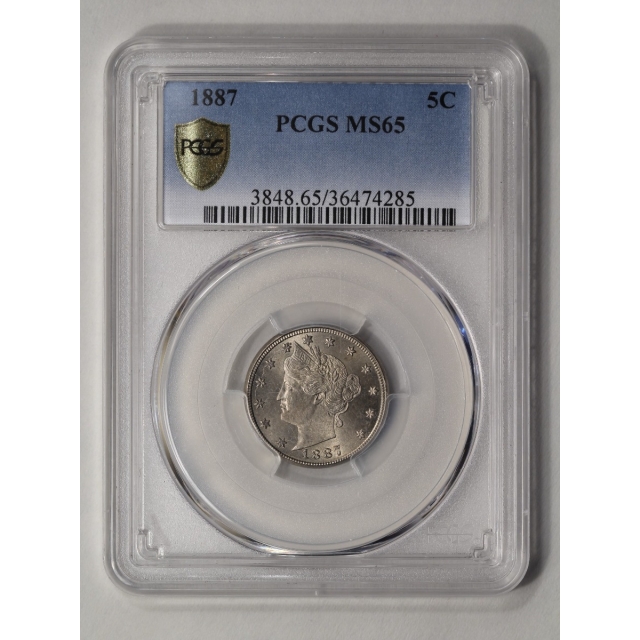 1887 5C Liberty Nickel PCGS MS65