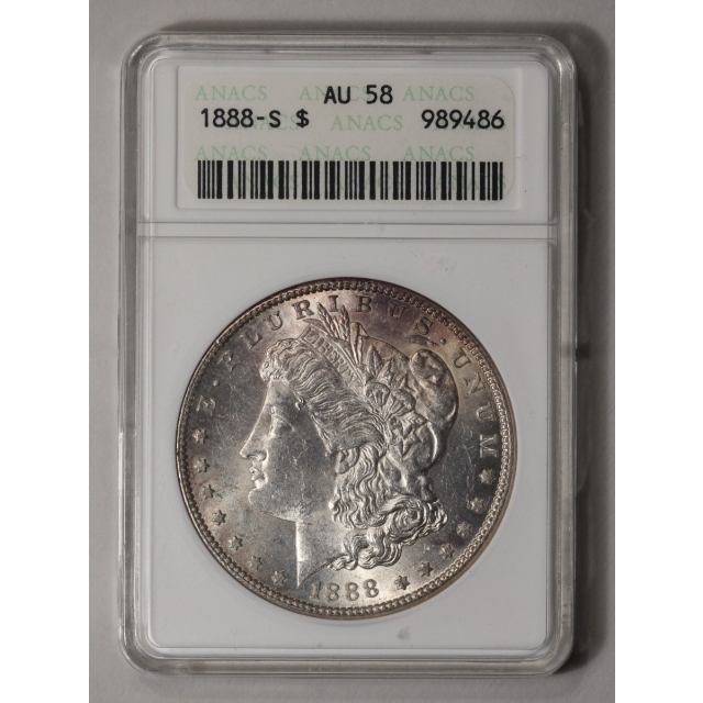1888-S $1 Morgan Dollar AU58 ANACS