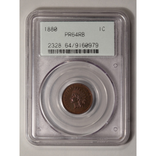 1880 1C Indian Cent - Type 3 Bronze PCGS PR64RB
