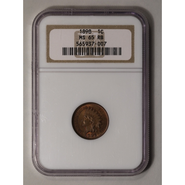1898 1C Indian Cent - Type 3 Bronze NGC MS 65 RB