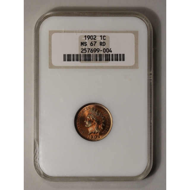 1902 Bronze Indian Cent 1C NGC MS67RD